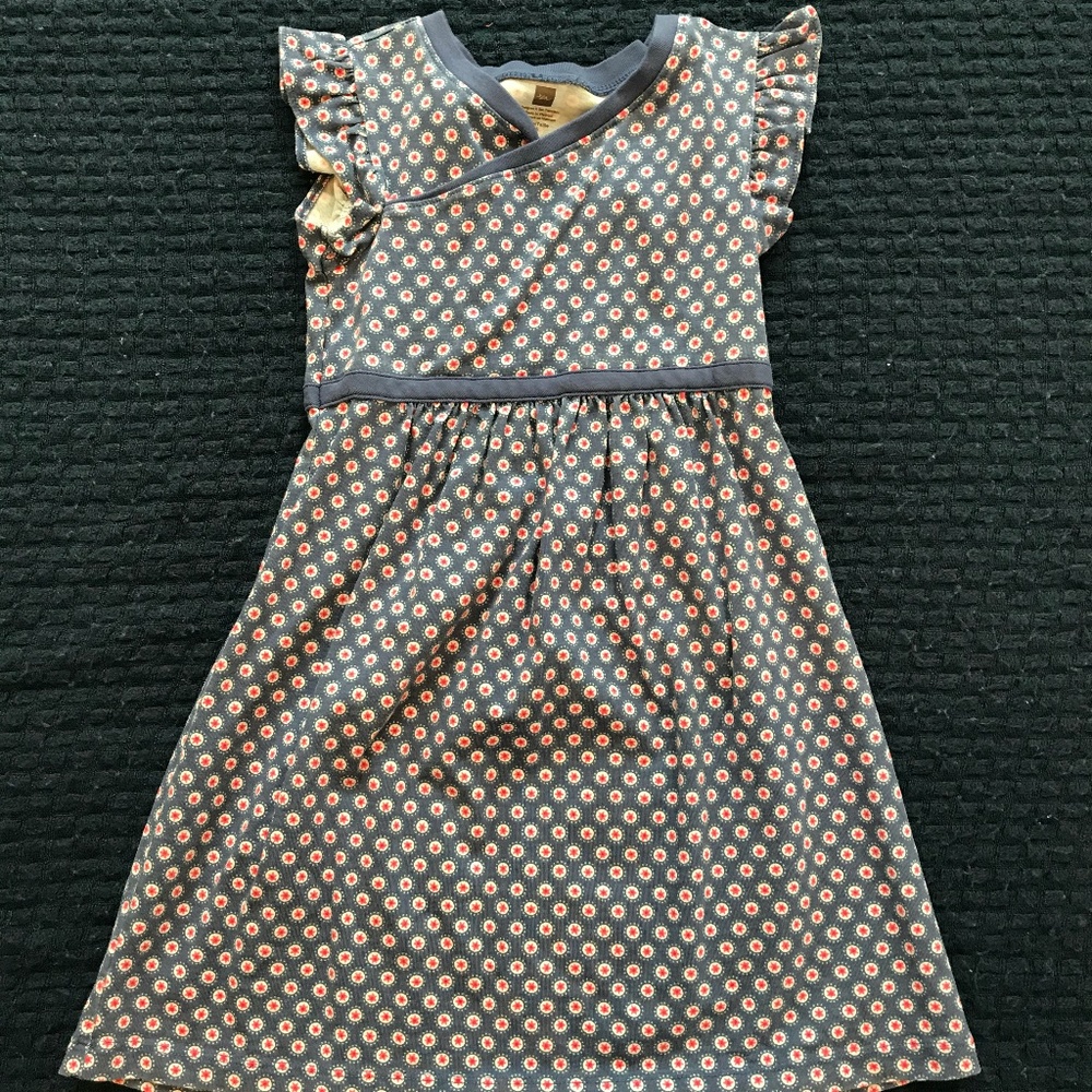 Tea blue cotton print dress